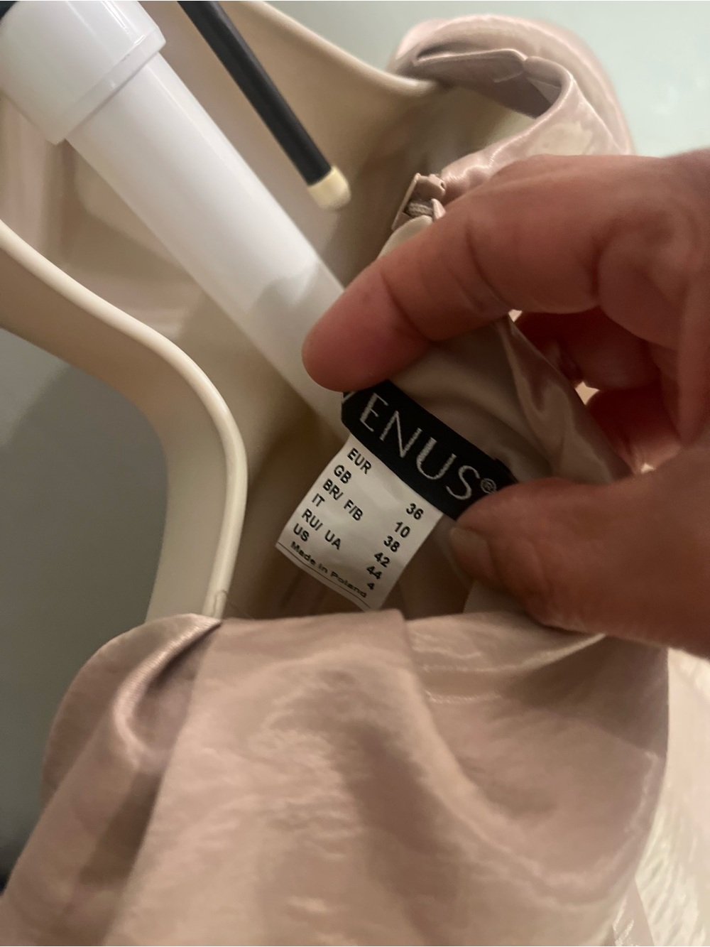 VENUS Satin Blush V-Neck Midi Dress - Picture 5 of 11